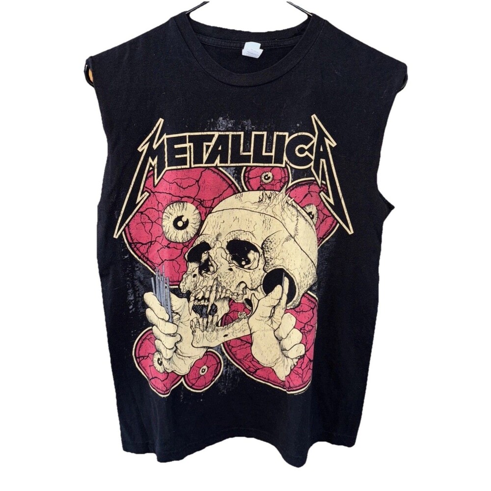 Tultex Metallica T Shirt Skull Graphic Design Heavy Metal Band Tee S Cotton
